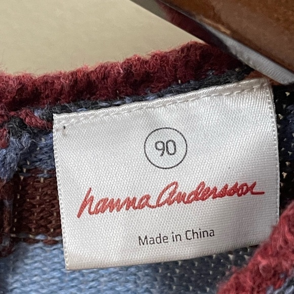 Hanna Andersson Girl’s Mixed Media Patchwork L/S Sweater Dress Size 90 (US 3) - Picture 3 of 3